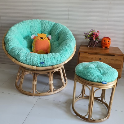 Ghế thư giãn papasan đủ size (vải nhung cao cấp - Xanh ngọc)