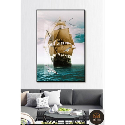 Thanh lý giảm 20% tranh đứng - tranh tráng gương cao cấp mẫu lá rẻ quạt treo phòng khách, phòng bếp, phòng ngủ