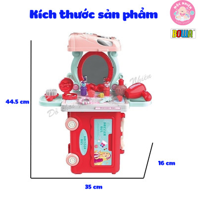 Bộ đồ chơi hướng nghiệp nhập vai Bowa 8078 - Xe buýt trang điểm 25 chi tiết (bánh xe đẩy được)