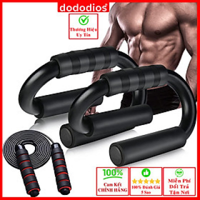 Combo Dụng Cụ Hít Đất Cầm Tay Và Dây Nhảy Lõi Thép Có Thể Điều Chỉnh Dộ Dài Chống Rối – Bộ Dụng Cụ Chống Đẩy Kèm Dây Nhảy Lõi Thép Tập Gym Tập Thể Thao Cao Cấp Chính Hãng Dododios