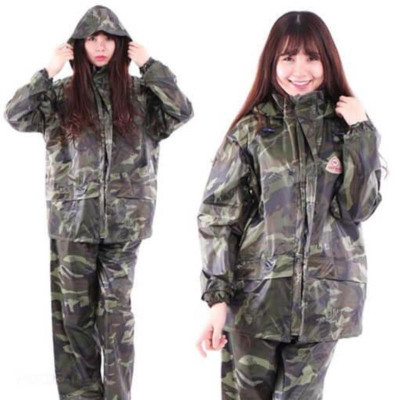 Áo mưa bộ cho nam và nữ , vải dù chống thấm nước - Bộ áo mưa  cao cấp màu rằn ri cho người lớn , kèm túi đựng sang trọng