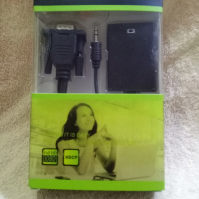 Bộ cáp chuyển đổi tín hiệu từ cổng VGA sang HDMI có âm thanh kèm theo cáp Micro USB - Hàng chính hãng