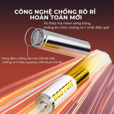 Hộp 48 Pin kiềm Beston Alkaline AA AAA 1.5V cho Micro karaoke, đồ chơi , điều khiển