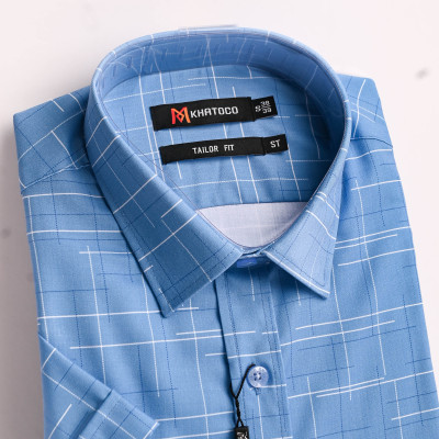 Áo sơ mi Khatoco nam tay ngắn Form tailor fit
