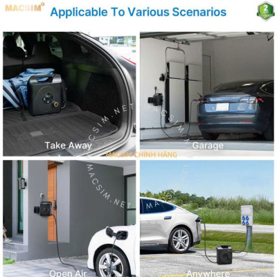 Sạc di động cao cấp ô tô điện Vinfast e34 - Sạc di động cao cấp ev 3,68KW (6-16A) chính hãng Macsim