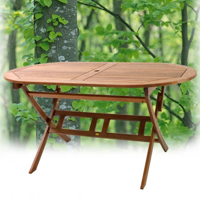 Bàn Xếp Oval Papua IBIE NT4006 (130 x 130 x 72 cm) - Nâu