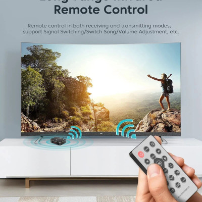 ROGTZ - Bộ Thu Phát Bluetooth Đa Năng M8 NFC, Chip AC6951C, Bluetooth 5.0, Màn Hình LED, Pin Lithium-ion 3.7V/500mAh, 8h, Phạm vi truyền 10m, Kết nối  AUX 3.5mm/RCA kép/Coaxial/Optical, Màn LCD, Hỗ Trợ Nhiều Giao Diện - Hàng Chính Hãng