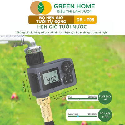 Bộ Hẹn Giờ Tưới Nước Tự Động Greenhome, Tropical TPC-T05, Chế Độ Tưới Thông Minh, Tiết Kiệm Nước