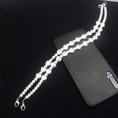 Dây đeo áo ngực dây áo bra dây áo nịt ngực mix trái tim và hạt châu nhân tạo độc đáo