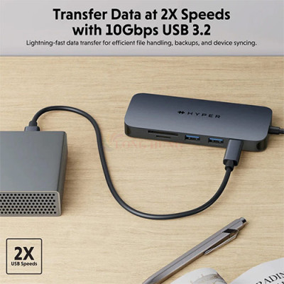 Cổng chuyển đổi HyperDrive Next 8-in-1 USB-C for Pro-grade Productivity HD4004GL - Hàng chính hãng