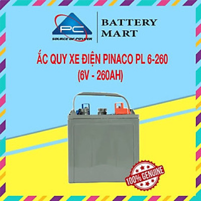 Ắc Quy Xe Điện PINACO PL 6-260 6V-260Ah, acquy dùng cho xe golf, xe điện