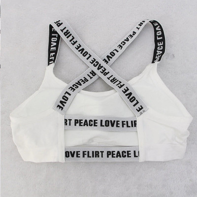 Áo bra dệt kim dây chéo in chữ 2503 – Áo ngực không gọng nâng nhẹ, co giãn 4 chiều, mặc siêu êm