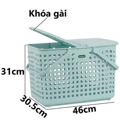 Giỏ đựng đồ sơ sinh làn nhựa đựng đồ cho mẹ đi sinh có nắp phong cách bắc âu MH(2608)