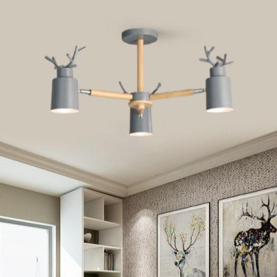 Đèn chùm NOTERSE sừng hươu 3 tay kiểu dáng độc đáo, hiện đại - kèm bóng LED chuyên dụng.