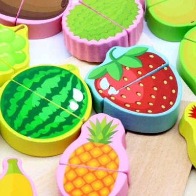 BỘ CẮT HOA QUẢ BẰNG GỖ CHO BÉ