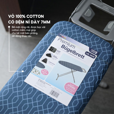 Bàn để ủi, cầu là quần áo dạng đứng với khung bằng thép thêm tấm lót thay thế LEBENLANG LBL3636 - hàng chính hãng