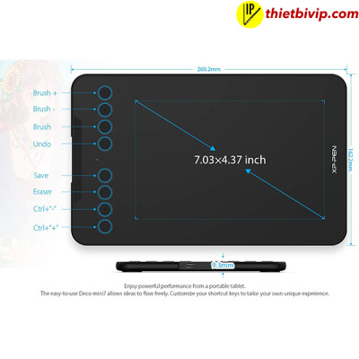 Bảng Vẽ Điện Tử XP-PEN Deco Mini7W Android Wireless Hỗ Trợ Cảm Ứng Nghiêng - Hàng Chính Hãng