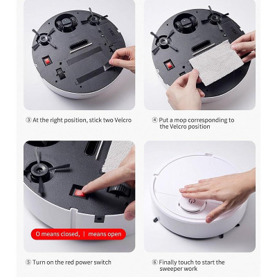 Robot Hút Bụi Lau Nhà, hệ thống cảm biến hiện đại, chế độ hút mạnh mẽ, thông minh điều khiển qua APP điện thoại Tự Động Hàng Nhập Khẩu