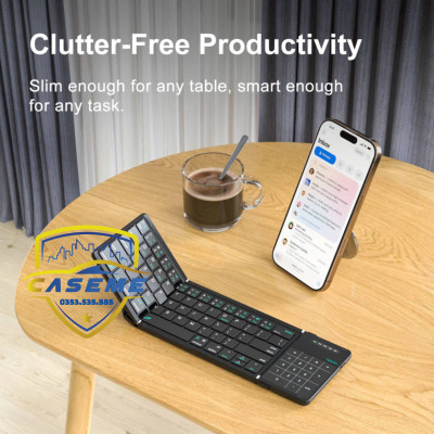 Bàn Phím Bluetooth Gập Gọn Nillkin Cube Chính Hãng – Tích Hợp Touchpad, Bọc Da Cao Cấp, Dùng Cho Smartphone, iPad, Laptop - Hàng Chính Hãng