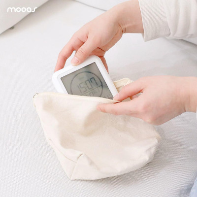 Đồng hồ hẹn giờ - báo thức -  đo nhiệt độ và độ ẩm 4in1 Mooas Made in Korea Hàng chính hãng