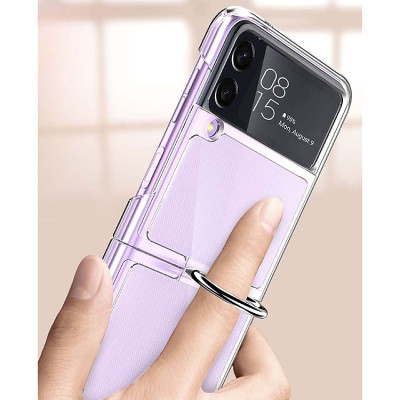 Ốp dành cho Z Flip 4 Samsung Ligus trong suốt cao cấp siêu mỏng có vòng treo - Hàng chính hãng