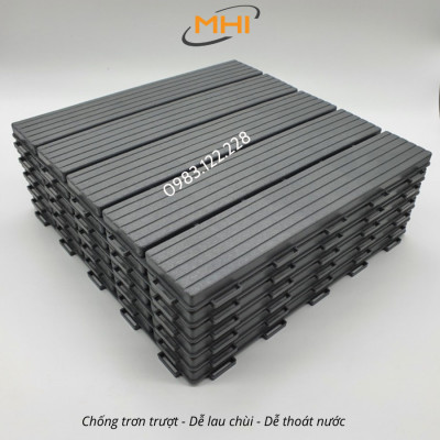 Tấm nhựa lót sàn MHI cao 2 cm, chuyên dụng cho ban công, bể bơi sân vườn PP - kích thước 30 cm x 30 cm x 2 cm