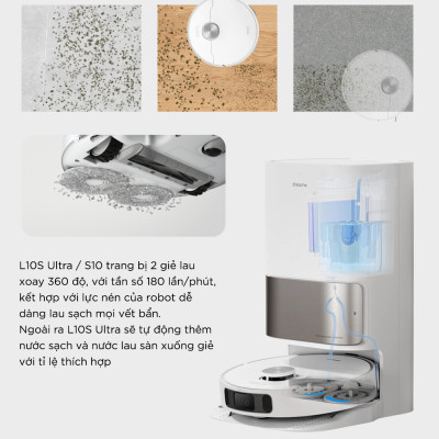 Robot Hút Bụi Lau Nhà Dreame L10 Ultra Lực Hút 5300 Pa - Hàng Chính Hãng