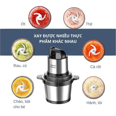 Máy xay thịt, máy xay tói ớt đa năng công suất mạnh mẽ 800W SOKANY SK-7028, dung tích 4L, cối INOX 304 - HÀNG CHÍNH HÃNG