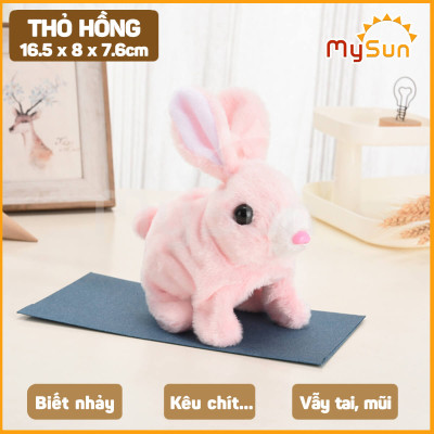 Đồ chơi cho bé MySun - Robot thú cưng con mèo, thỏ biết đi biết nhảy, biết kêu, vẫy đuôi (tặng PIN AA)