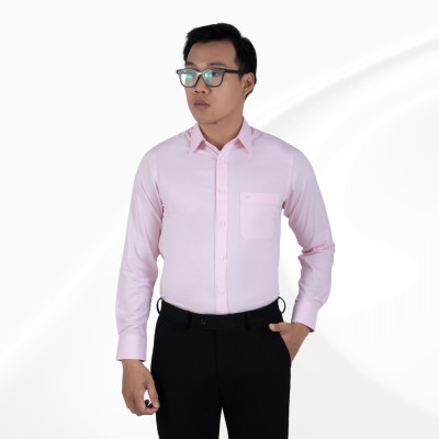 Áo sơ mi nam dài tay màu hồng phấn có túi GENTITI By Thái Tuấn- 1C802HAKT006