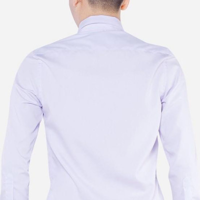 Áo sơ mi nam dài tay ALIGRO cổ bẻ dáng ôm body 100% chất liệu cotton tím nhạt ALGS150
