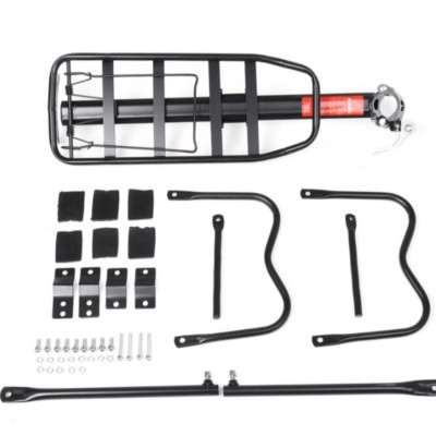 Ba ga xe đạp, gác baga xe đạp đa năng, chất liệu hợp kim nhôm bắt cốt yên chắc chắn. Phù hợp cho xe cỡ 24, 26, 27 inch