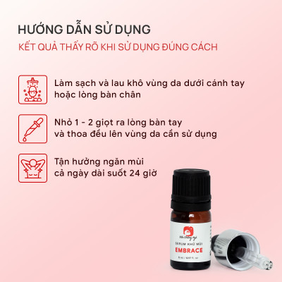 Combo 2 Serum khử mùi Embrace ngăn mùi hôi nách hôi chân hỗ trợ giảm mồ hôi và làm sáng vùng da dưới cánh tay