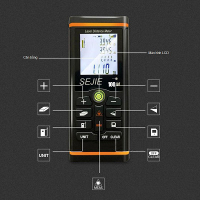 Thước đo khoảng cách bằng tia laser SEJIE phạm vi 100m (SJ-M100) - Hàng Nhập Khẩu