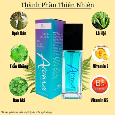 COMBO 2 Lọ Xịt Khử Mùi Toàn Thân AROMA 50ml, Giúp Ngăn Tiết Mồ Hôi, Khử Mùi Hôi Nách, Không Ố Vàng