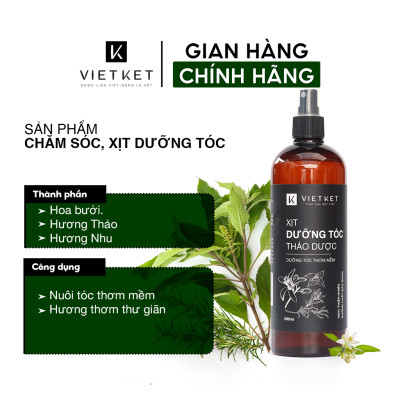 Xịt dưỡng thơm mềm tóc VIETKET (VIỆT KẾT) 500ml - Mềm mượt, thơm lâu