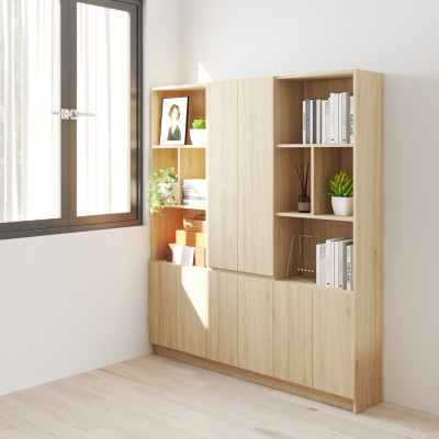 HAPPY FURNITURE , Kệ sách 8 cửa mở - CATY, KSA_083 , 160cm x 28cm x 180cm DxRxC