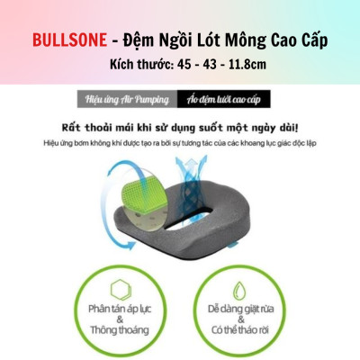 Đệm ngồi (Lót mông) Xe Hơi, Văn Phòng cao cấp Bullsone - Hàng chính hãng