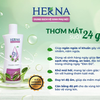 Dung dịch vệ sinh phụ nữ Herna (100ml) - Kháng khuẩn - Khử Mùi - Sạch Sâu - Dịu Nhẹ