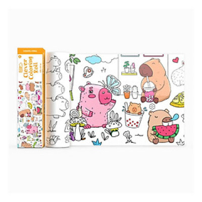Đồ Chơi Sách Tô Màu Dạng Cuộn - Happy Capybara CLEVERHIPPO CR05
