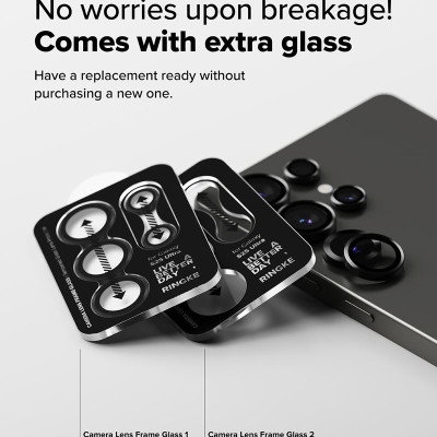 Bộ 2 dán camera cho Samsung Galaxy S25 Ultra RINGKE Lens Frame Glass - Hàng Chính Hãng