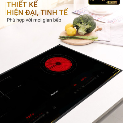 Miễn phí giao lắp toàn quốc - Bếp Âm Đôi Từ Hồng Ngoại Premium Nagakawa NAG1252M - Bảo hành 5 năm - Made in Malaysia - Hàng Chính Hãng