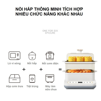 Nồi Hấp Điện Thông Minh 3 Tầng Dung Tích 22L - Đa Chức Năng Siêu Tiện Dụng - Hàng Chính Hãng