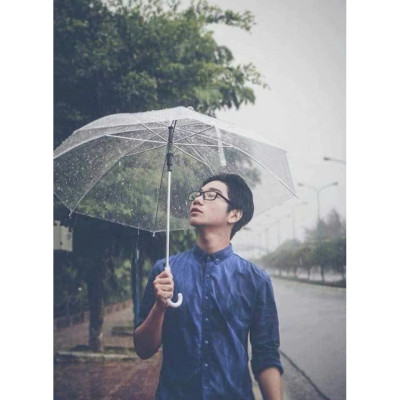 Dù Che Mưa Trong Suốt Thời Trang Tiện Lợi - Ô Che Mưa Cầm Tay Gấp Gọn Phụ Kiện Chụp Ảnh 