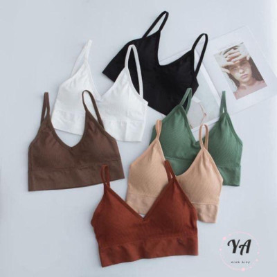 _Aó 2 dây thun gân_Áo ngực Bra 2 dây khoét lưng có đệm