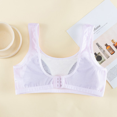 Áo Lót Nữ Áo Lá Học Sinh Cotton Trơn Mút Liền Thông Hơi Cài Sau 3 Móc 1387