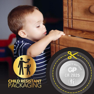 Vỉ 5 Pin Cúc Áo GP Lithium Coin Battery 3V - GP CR2025-2CPU5