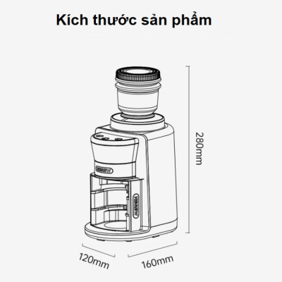 Máy xay hạt cà phê Espresso tự động tích hợp 31 chế độ xay thương hiệu HiBREW G3A - Hàng Chính Hãng