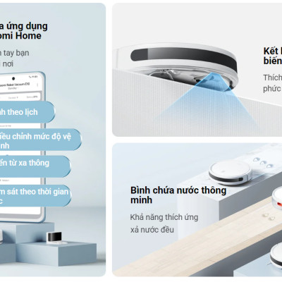 Robot hút bụi lau nhà Xiaomi Robot Vacuum E10 Lực hút 4000Pa Bản quốc tế - Hàng chính hãng