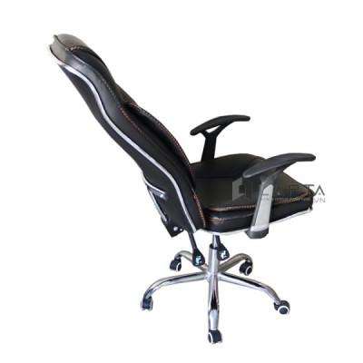 Ghế văn phòng lưng cao nệm dày ngã lưng CM4419-P Nội thất Capta Ghế làm việc tại nhà nệm bọc da PVC ngã lưng thư giãn tay nhựa chữ T chân xoay thép mạ chrome 